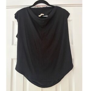 Rag & Bone JEAN Black Ribbed Cowl Neck Sleeveless Top Cutout Back Small S/P